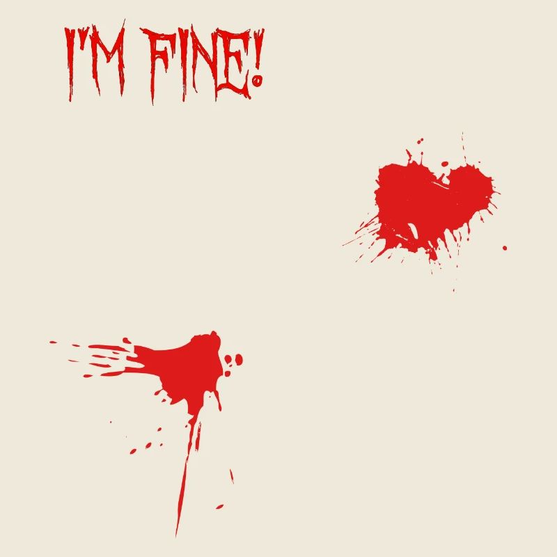 Je vais bien, éclaboussures de sang