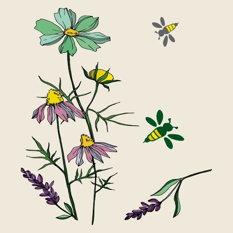 Bees, herbs, nature