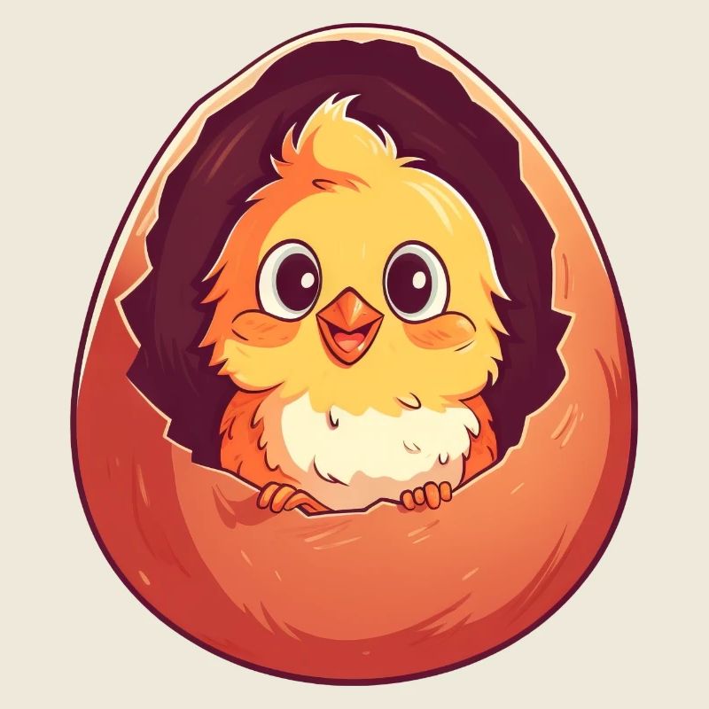 Chick in Egg - Charming Chicken Design