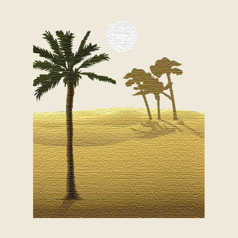 Palm tree in desert | Canvas Structure