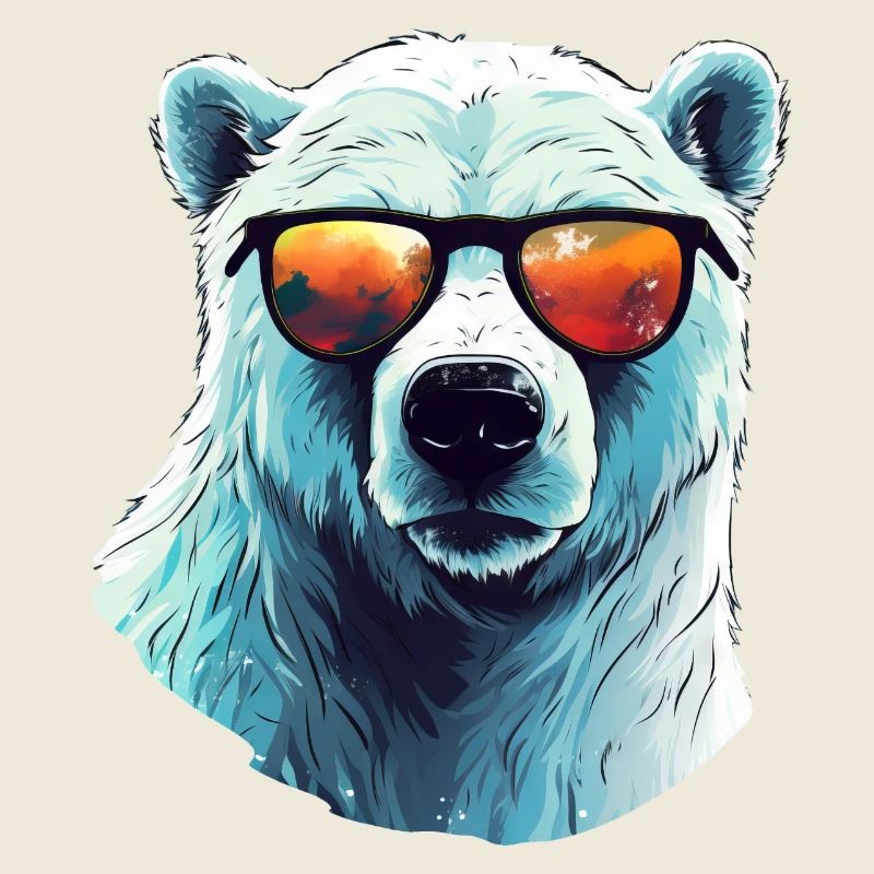 Cooler Eisbär mit Sonnenbrille
