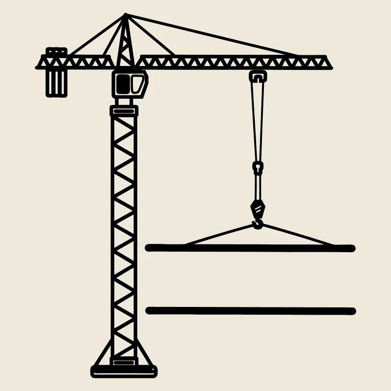 Logo de la bannière de grue de construction