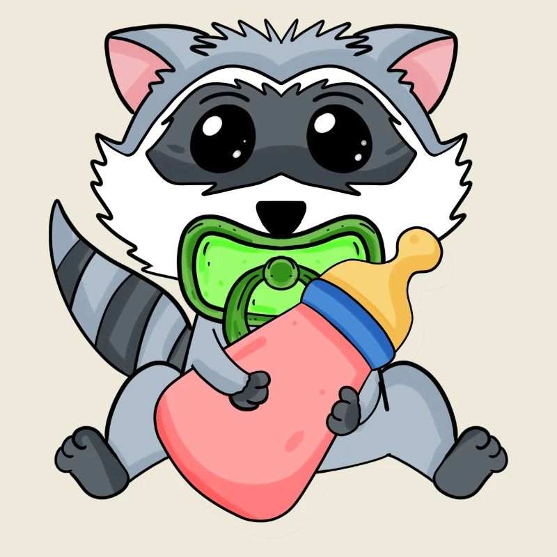 Motif de bébé raton laveur