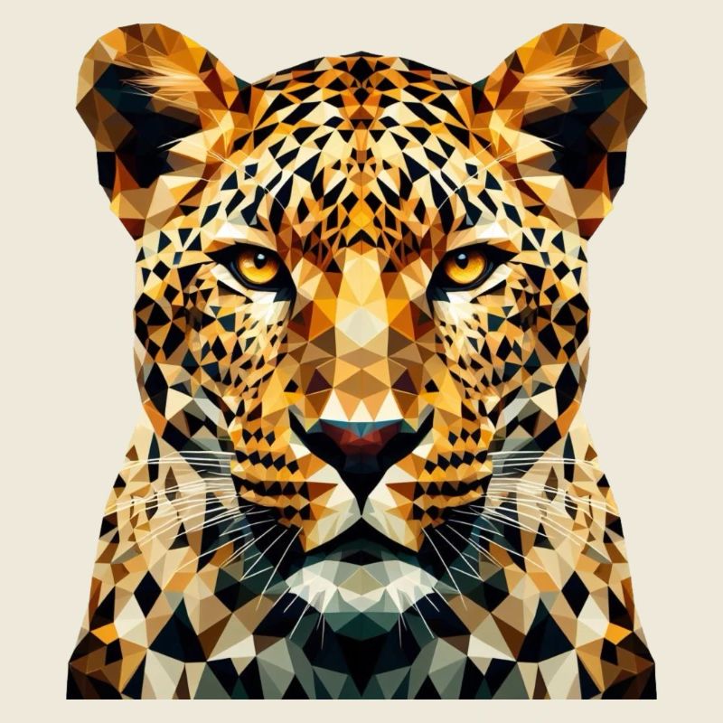 Ein Leopard im Polygon-Stil
