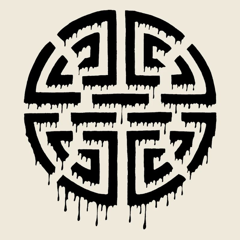 Graffiti eines schwarzen Labyrinths