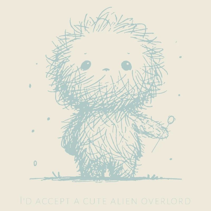 mignon extraterrestre seigneur drôle minimaliste dicton