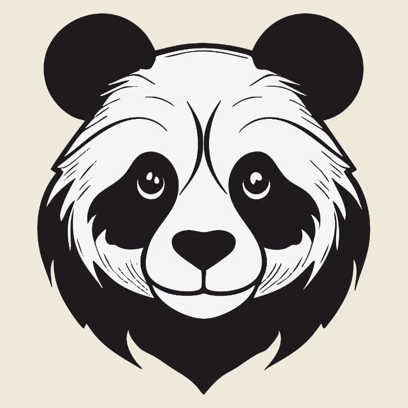 Illustrative panda with gentle features