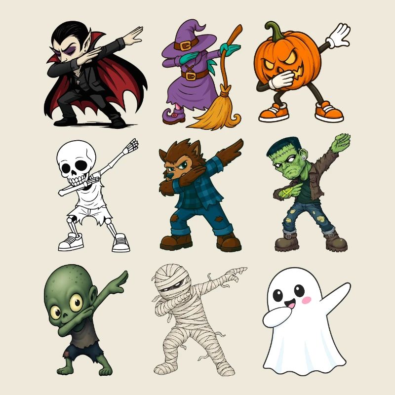 Drôles de figurines d’Halloween Dabbing