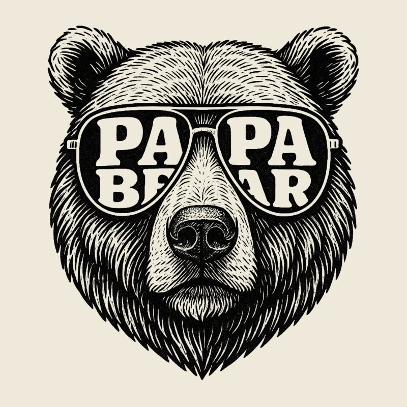 Cool Papa Bear Ours à tête d’ours avec lunettes de soleil