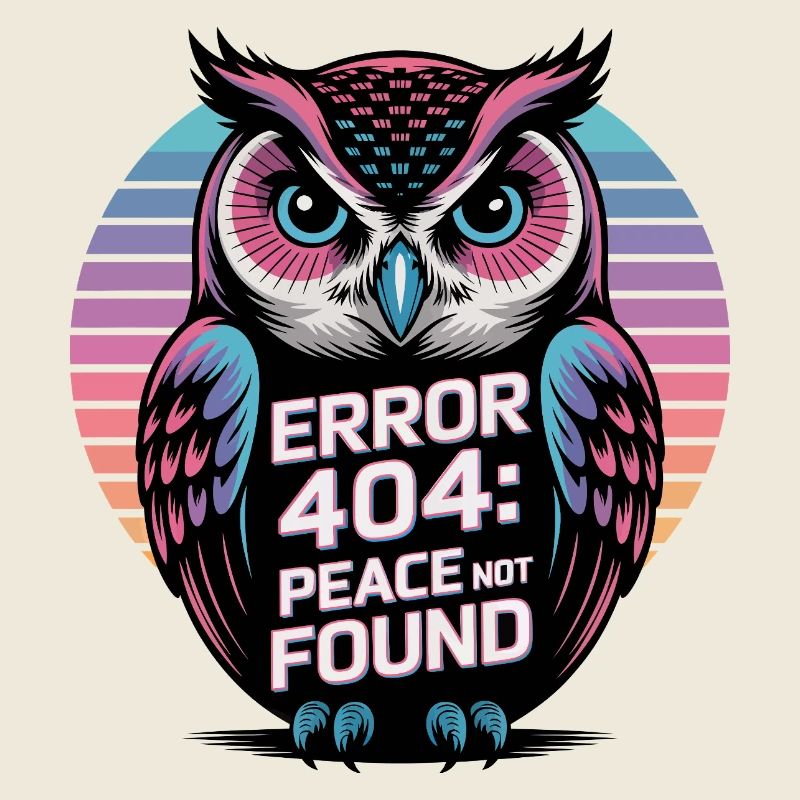 Peaceful Owl Error 404 T-Shirt
