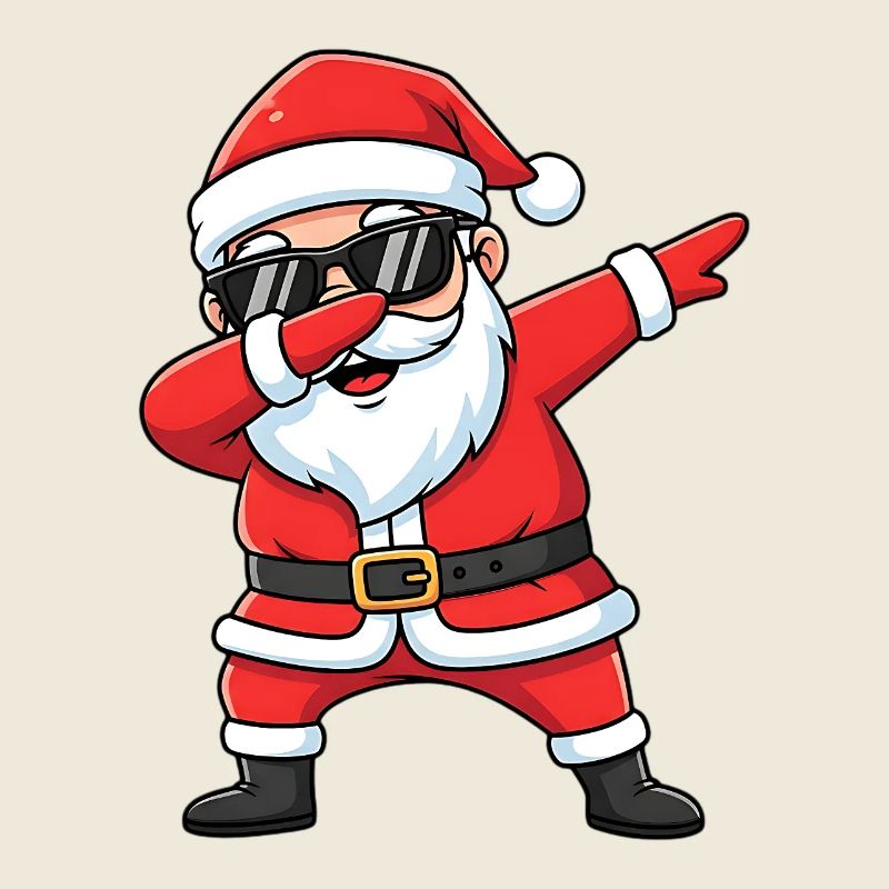 Funny Dabbing Santa Xmas Cartoon