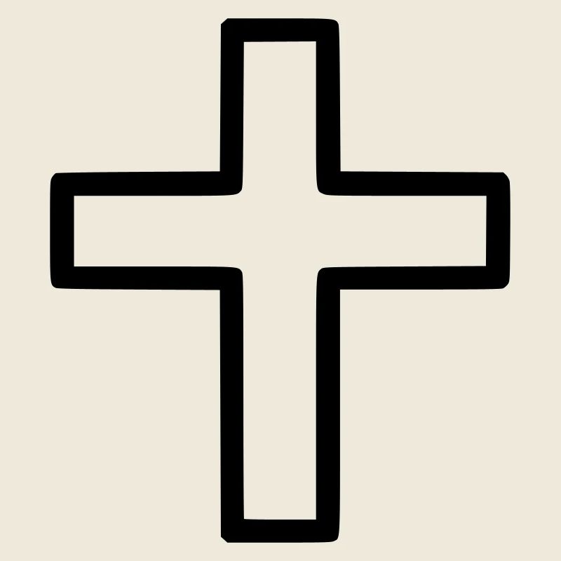 Dickes Kreuz Outline Comic Symbol