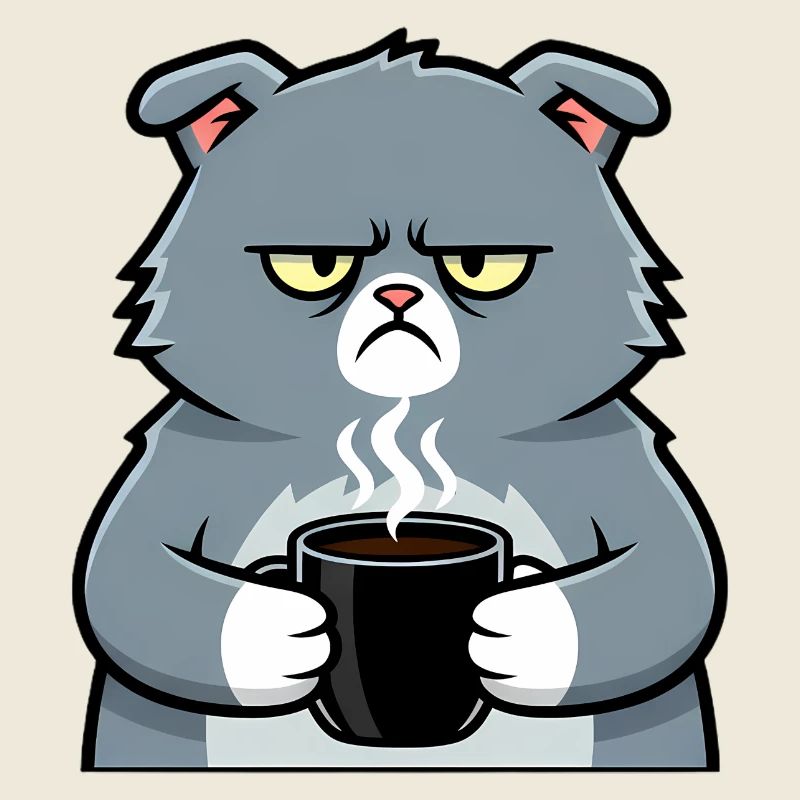 Katze Kaffee Tasse Comic