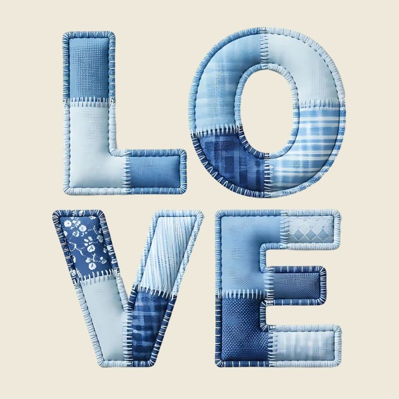 Love Moderne Patchwork Kunst