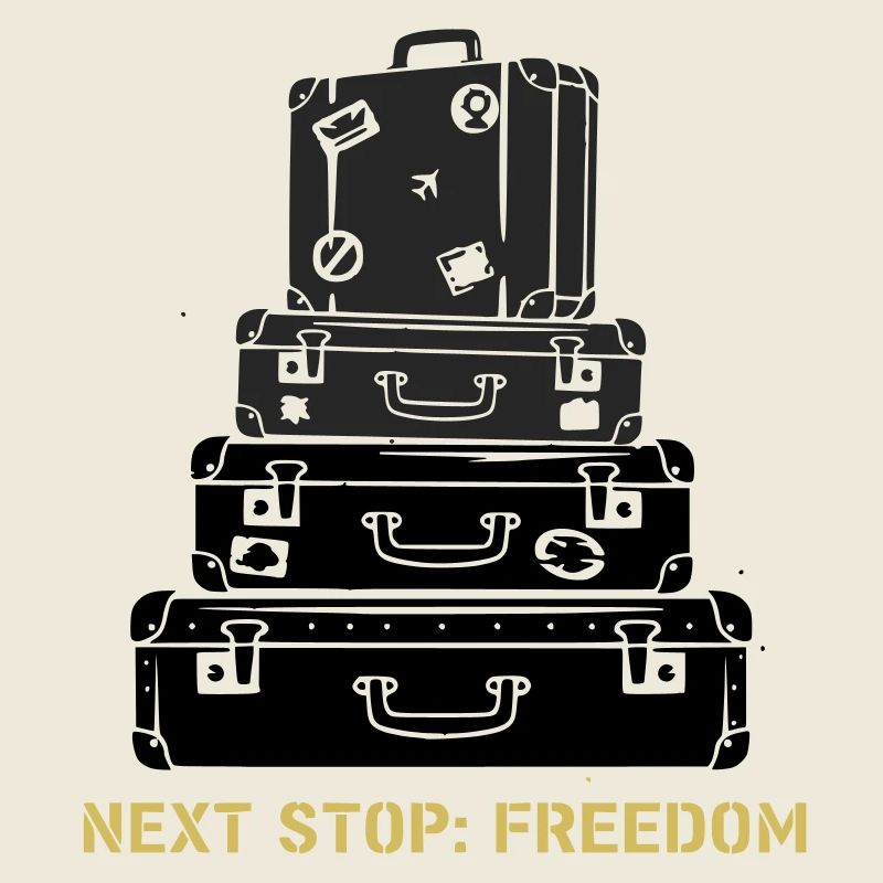 Suitcase Stack Freedom Saying