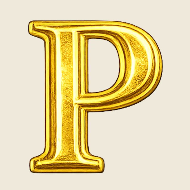 Motif P doré