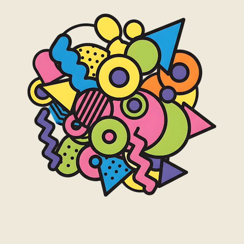 Bunte Memphis Formen Retro Pop Art Design 90er