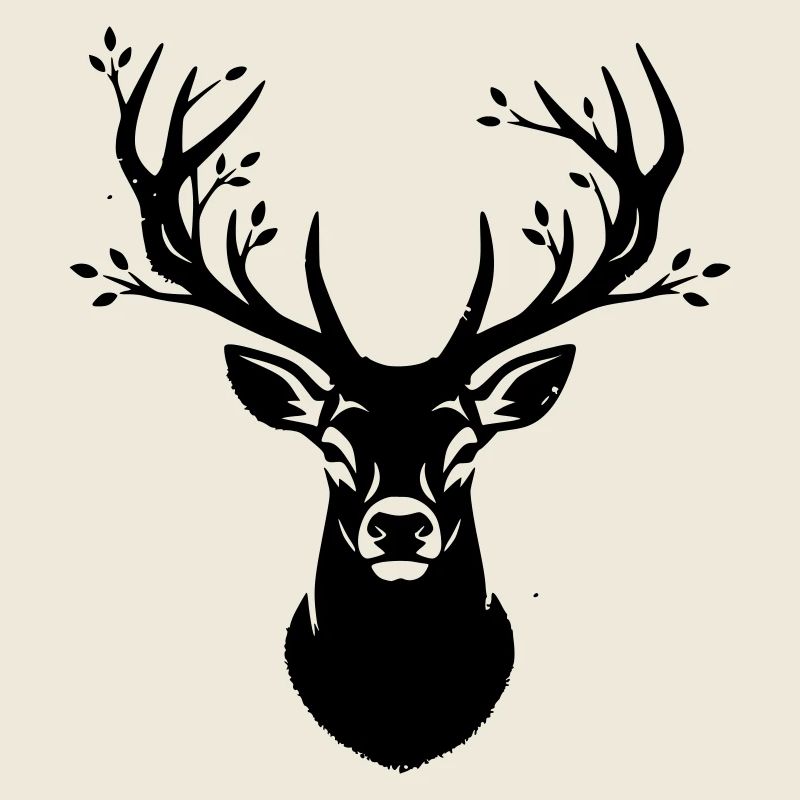 Silhouette de la forêt de bois de cerf