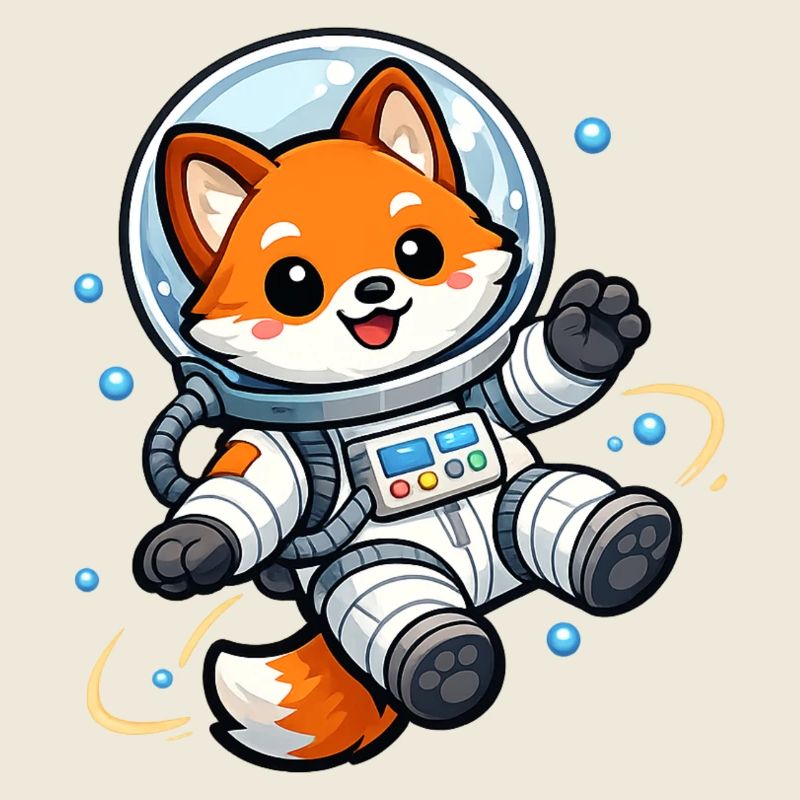 Le Renard de l’Espace en combinaison spatiale