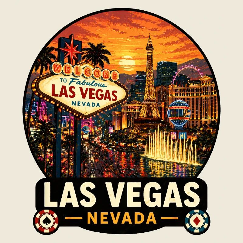 Conception des vacances au coucher de soleil à Las Vegas, Nevada