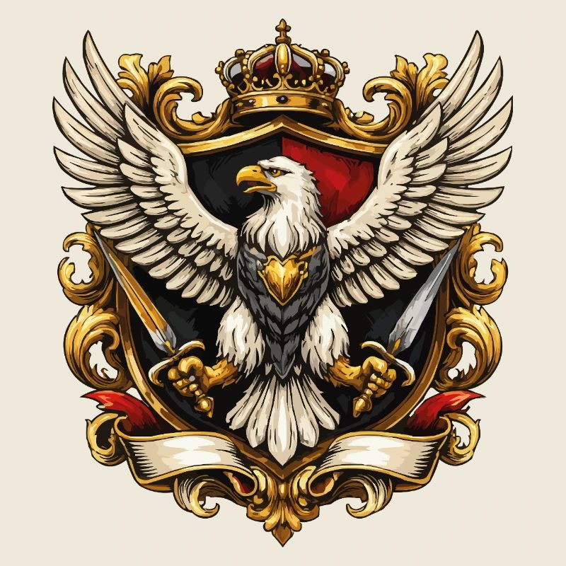 Aigle impérial avec couronne et épées