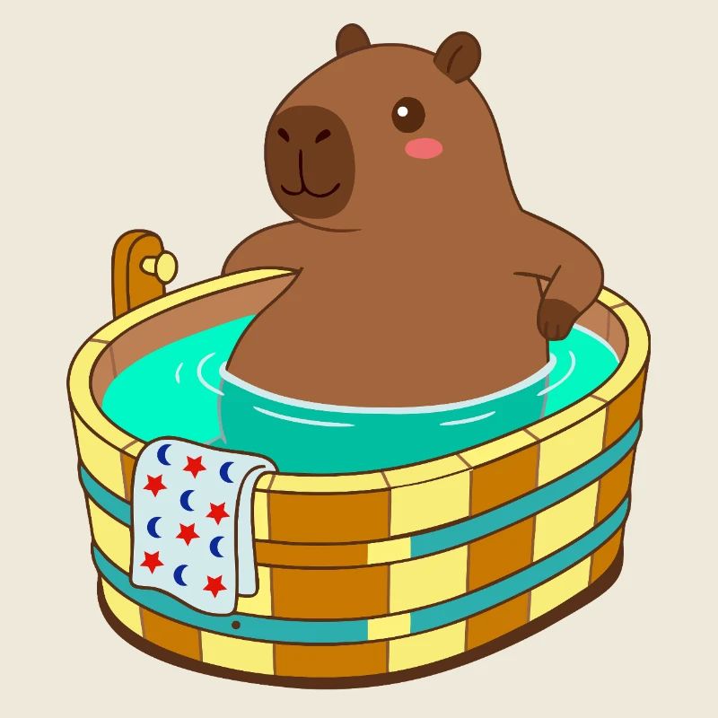 Capibara trempant dans un jacuzzi douillet - Bain relaxant