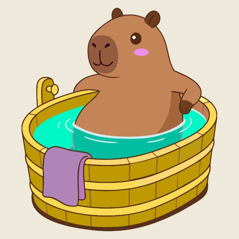 Capybara Bath and SpaTime - Cozy Kawaii Gift