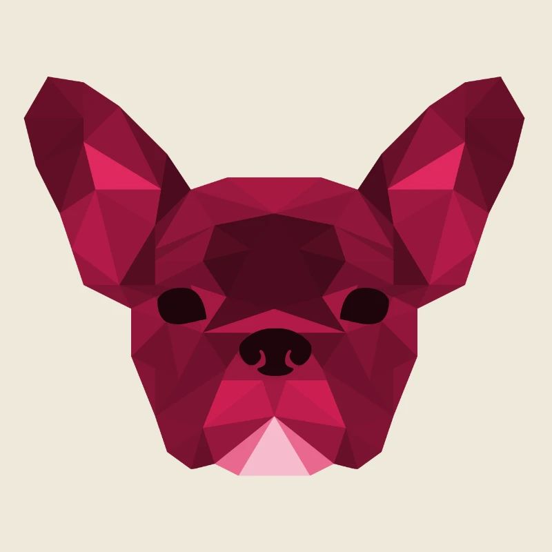 Low Poly Frenchie pink