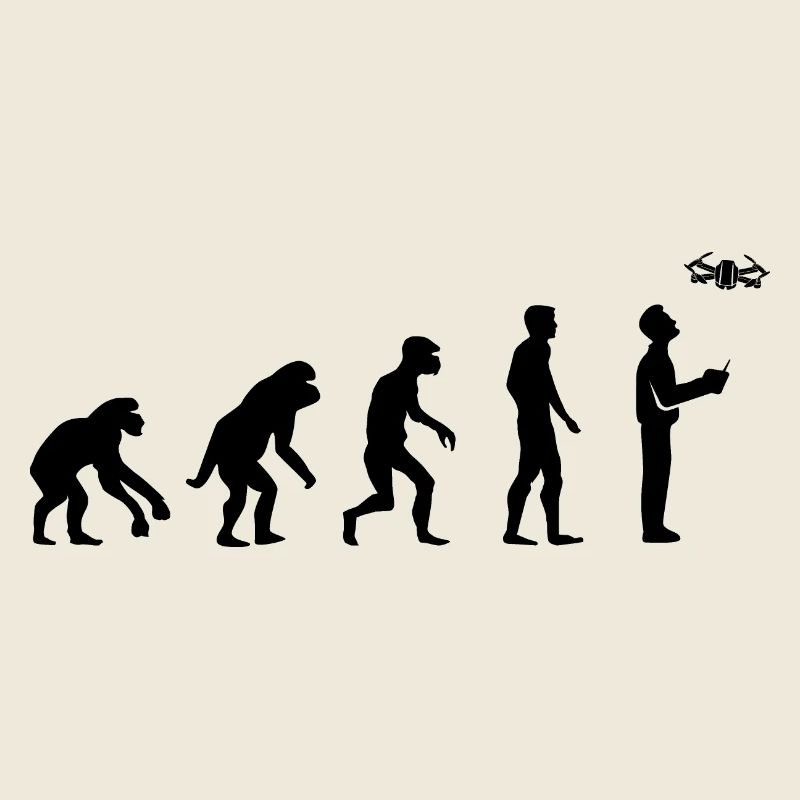 Drohnen Pilot Evolution Entwicklung lustig Design