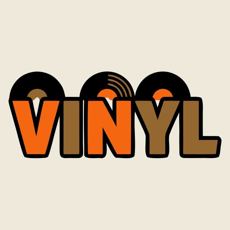 Vinyl Schriftzug Retro Musik Nerd