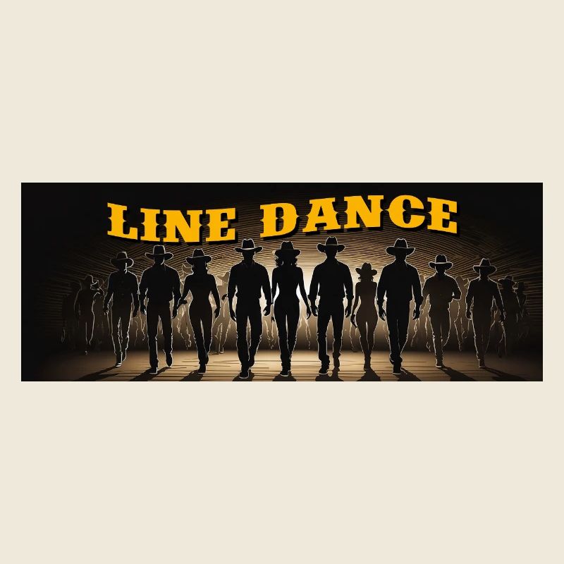 Line dance group dancing