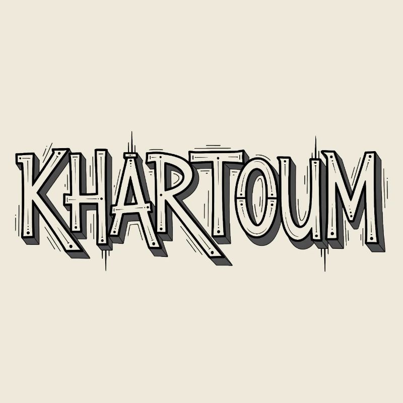 Lettrage de Khartoum dans le style graffiti