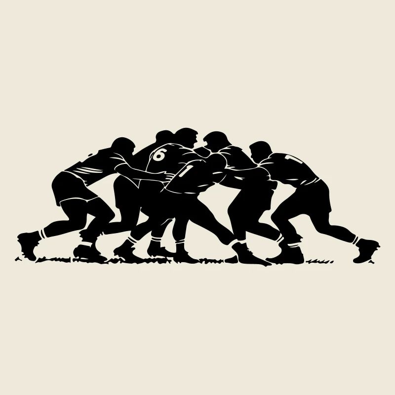 Rugby Scrum Silhouette