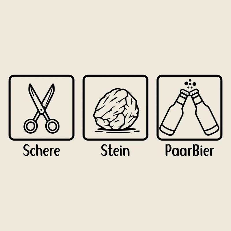Schere Stein Papier - Paar Bier