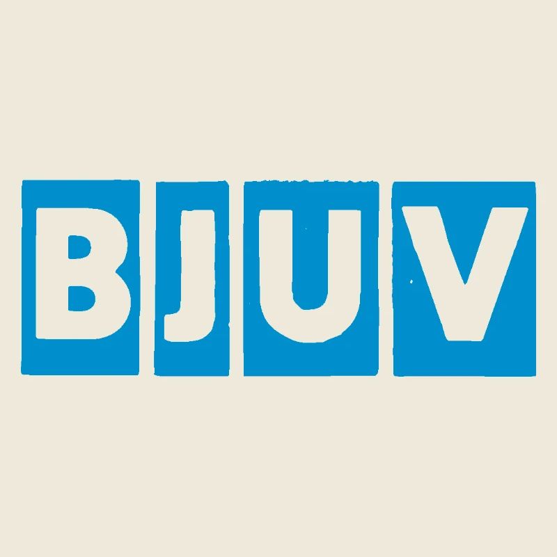 Blue Geometric Block Letters