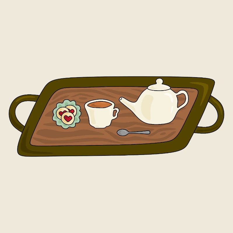 Teezeit-Tablett-Illustration