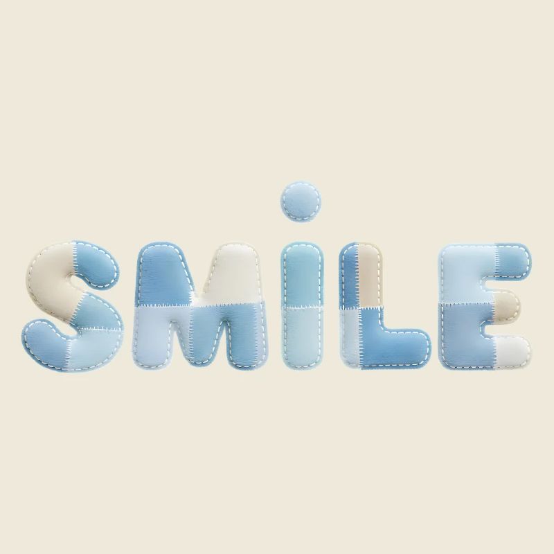 Lettrage Stitch Patch Smile