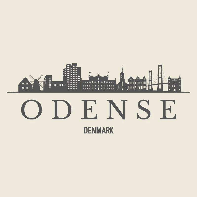 Danemark d’Odense, silhouette d’Odense
