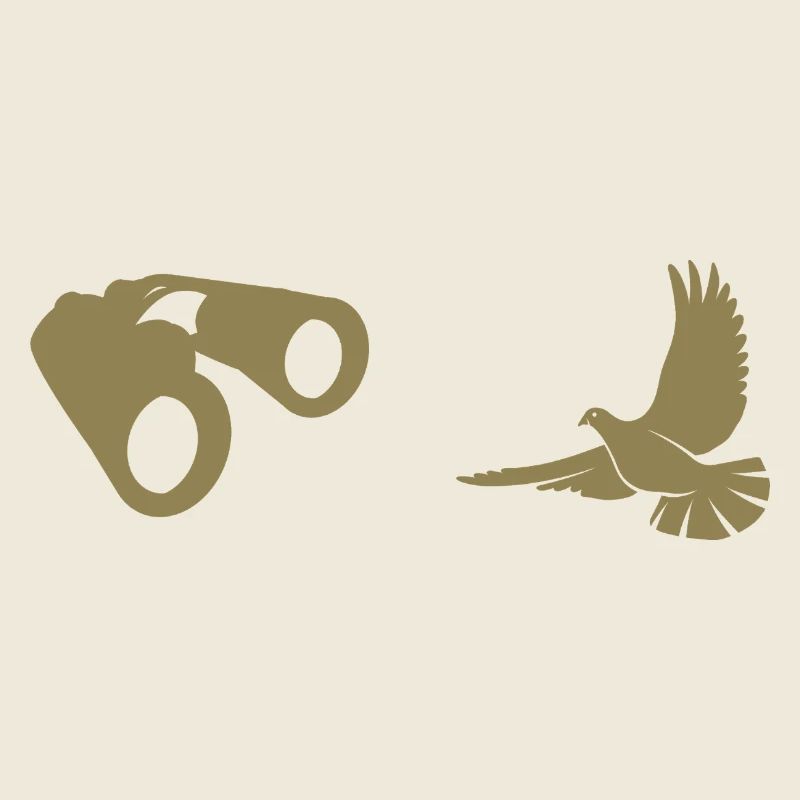 Minimalist Bird Watching Silhouette