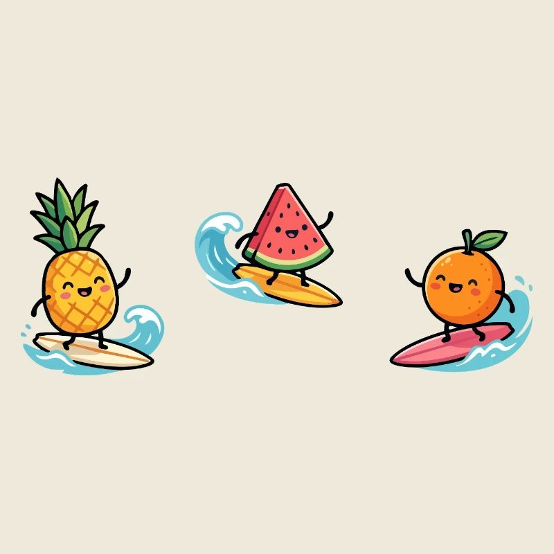 Fruit Cocktail Surfer: Tropical Summer Fun