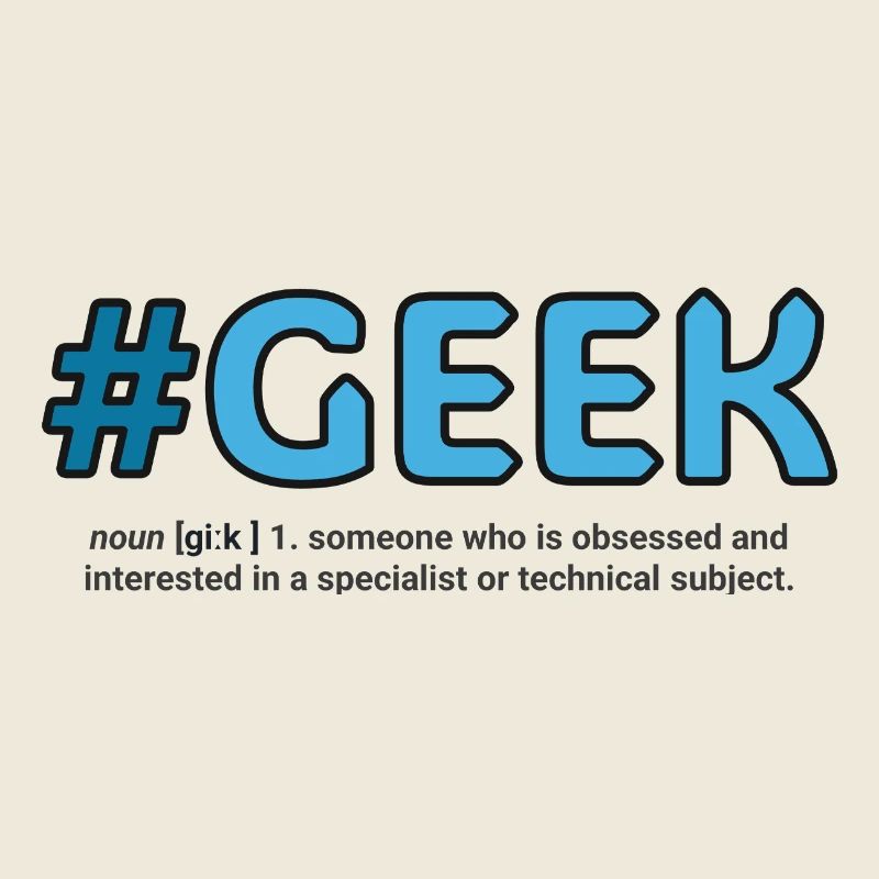 Blue Hashtag Geek Crest