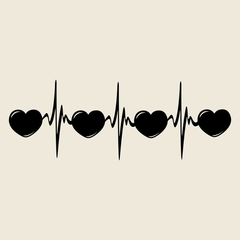 Herzfrequenz mit kleinen Herzen, Kardio-EKG