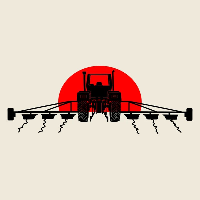 Tractor sunset