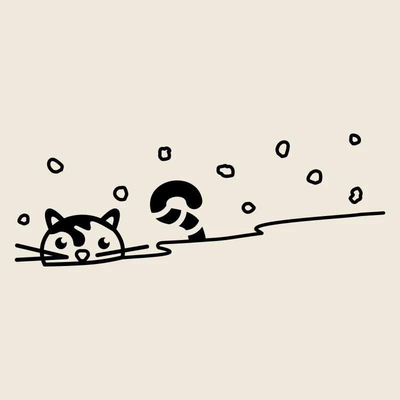 Niedliche Katze im Schnee