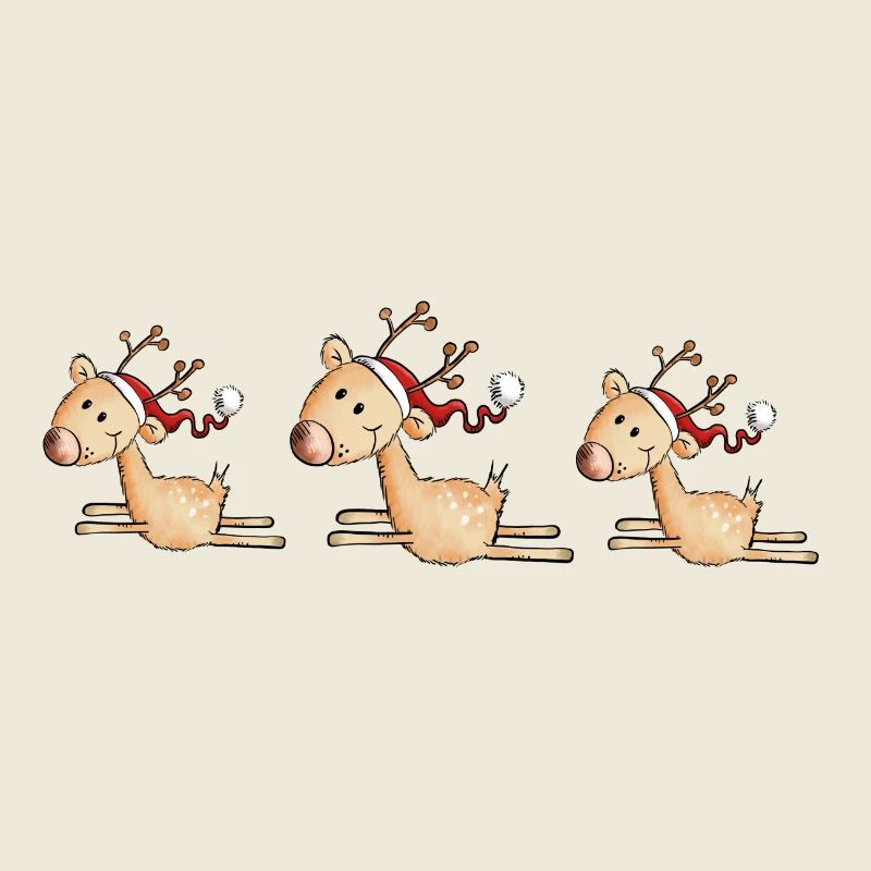 Three Christmas Reindeers - Gift - X-mas