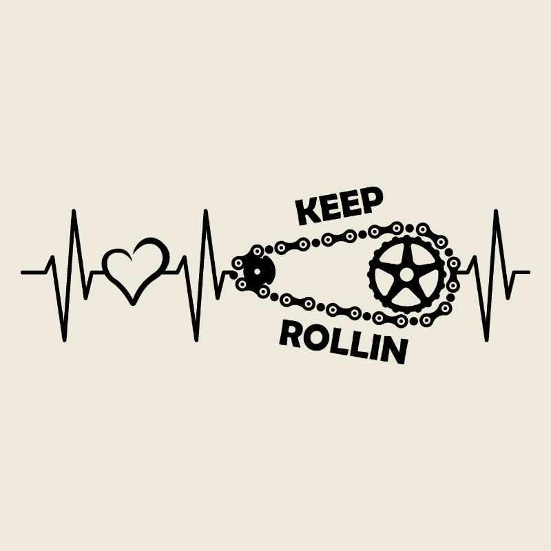 Heartbeat Bicycle Pulse Bicycle Chain Symbole Amour