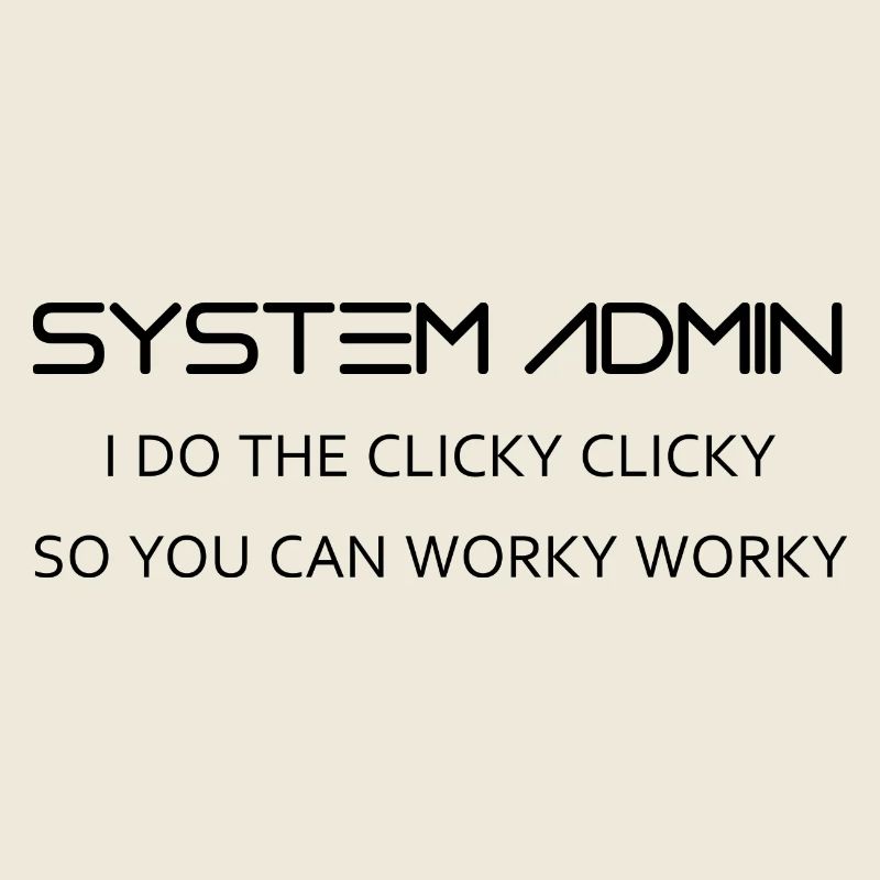 Systemadministratoren machen clicky clicky in schwarz