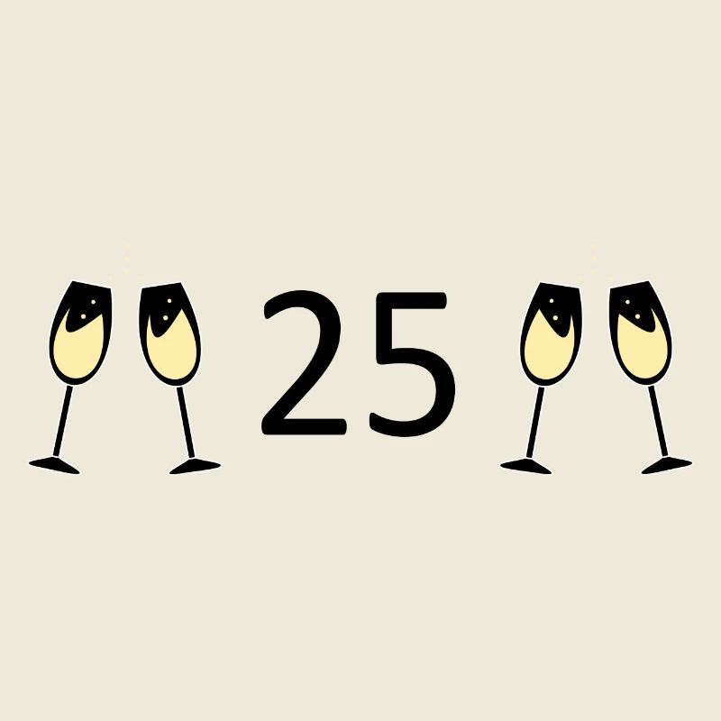 25th Birthday 25th Anniversary 25 Years Number 25