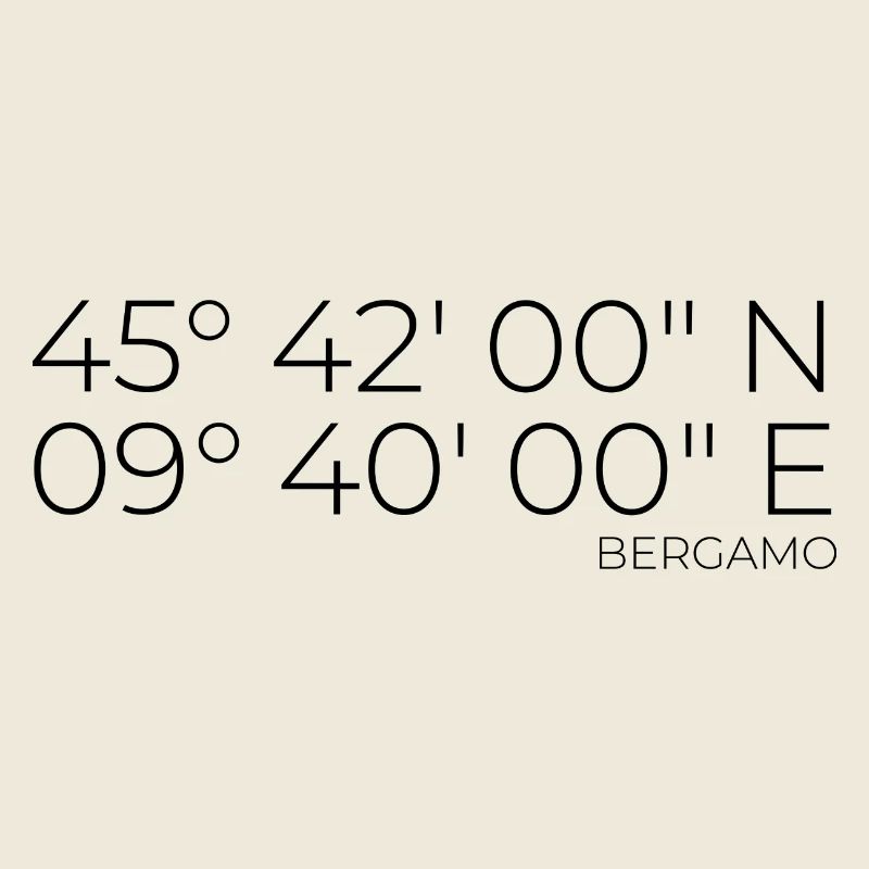 Coordinates Bergamo, Italy