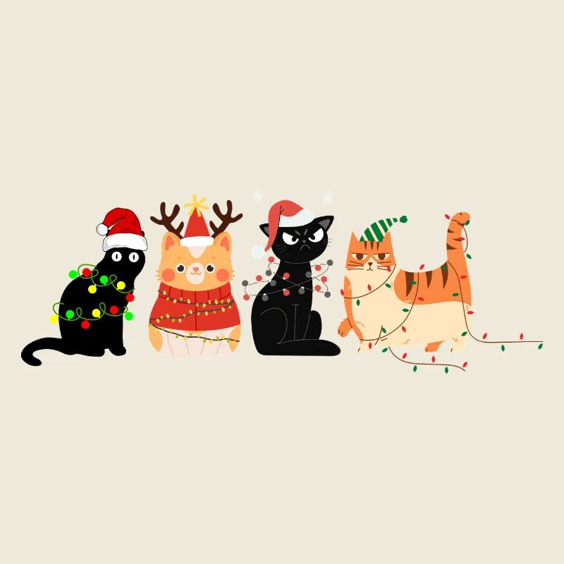 Katze in Weihnachten